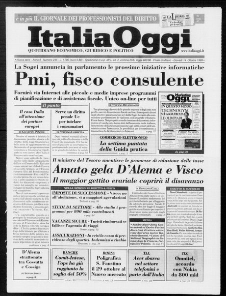 Italia oggi : quotidiano di economia finanza e politica